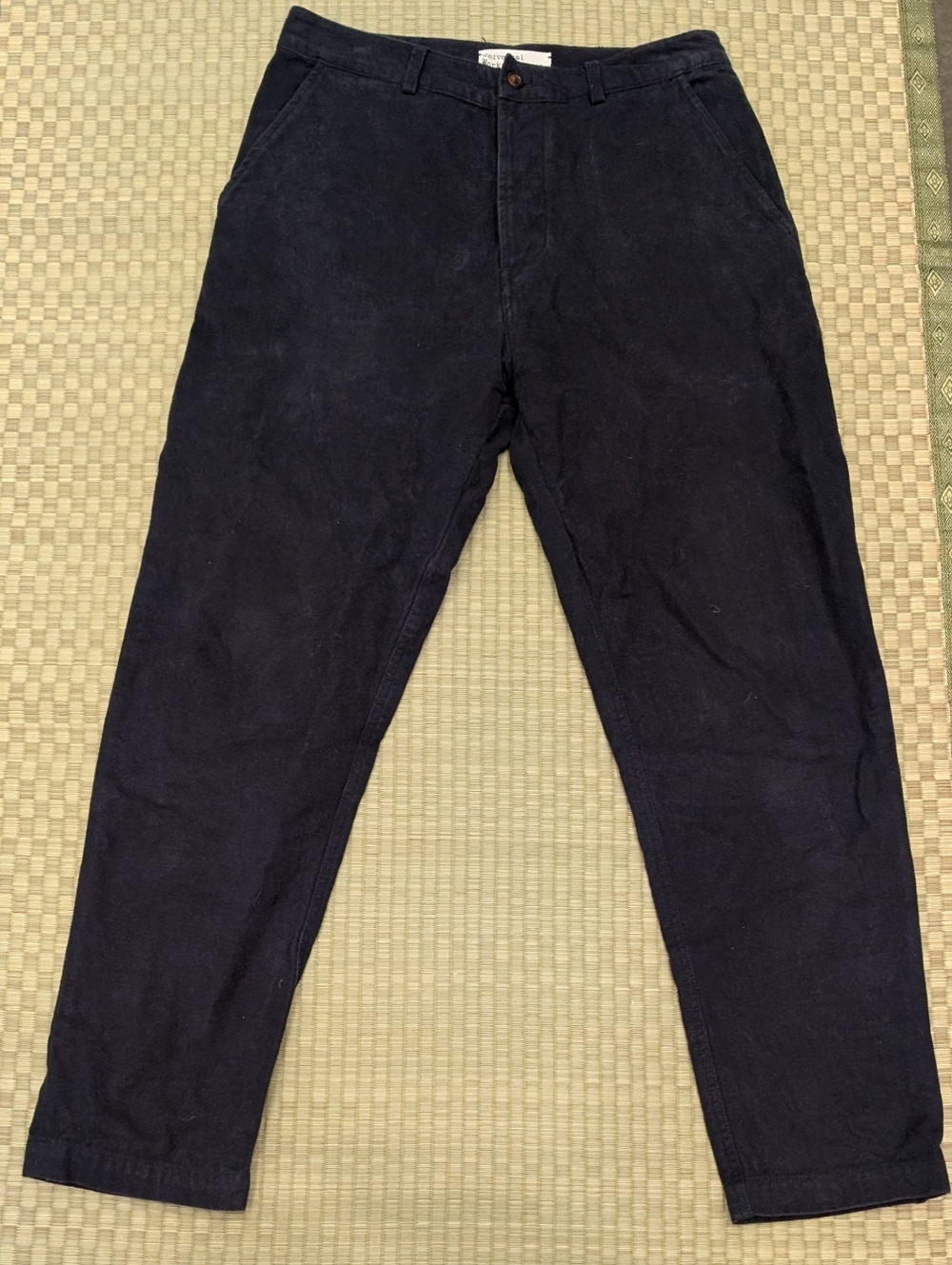 Universal Works Brushed Cotton Chinos Dark Navy Men's Size 30 x 28